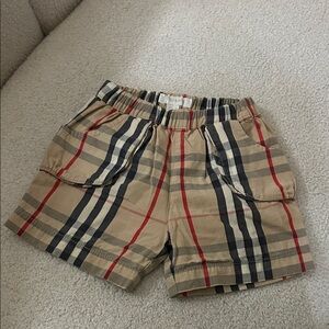Burberry Kids Beige Plaid Shorts